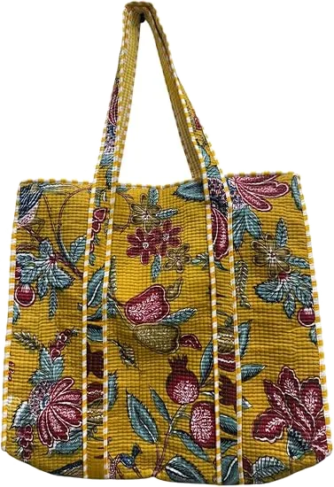 Hand block printed travel pouch